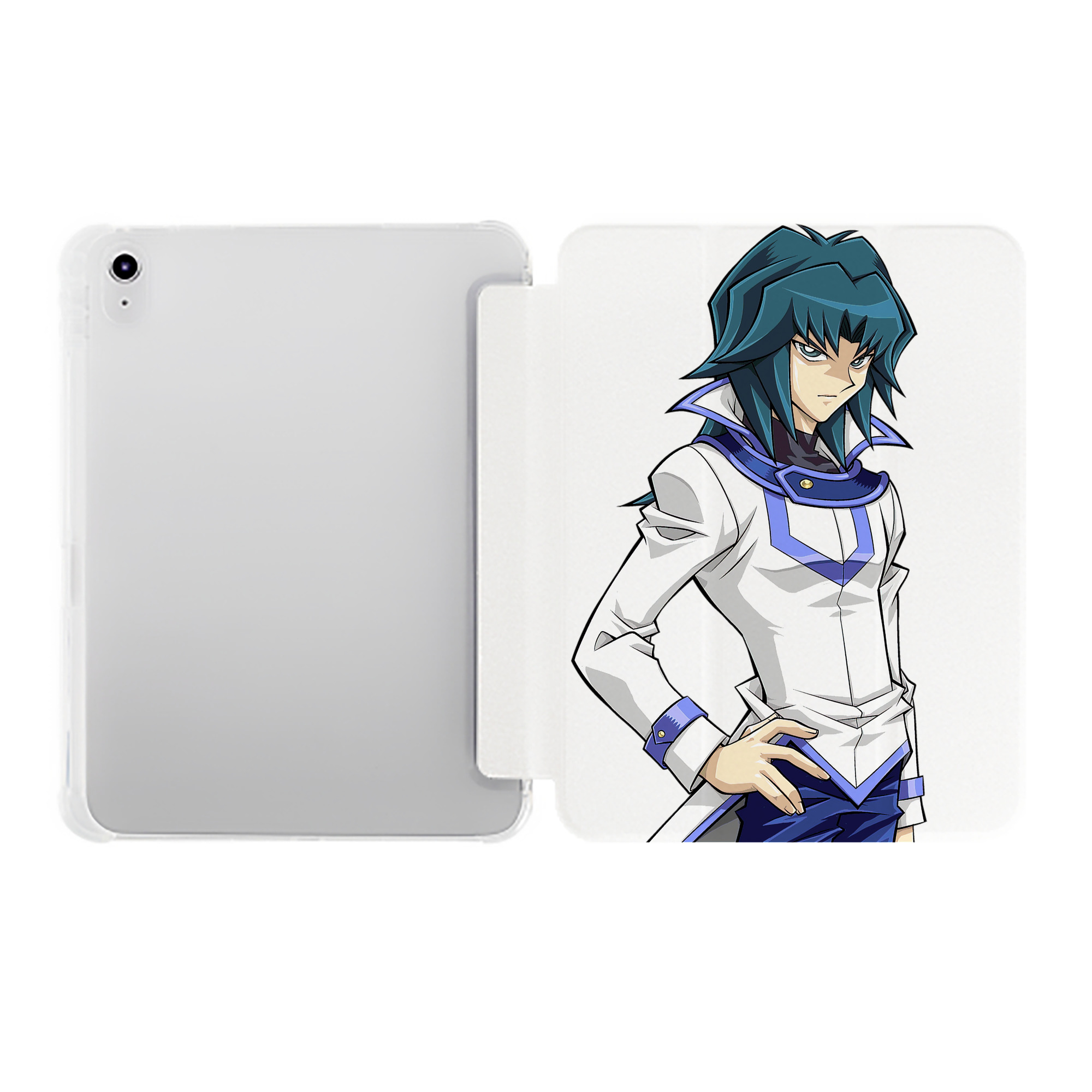 （画像用） 遊☆戯☆王 Yu-Gi-Oh! IPad ケース ペン収納付き 三つ折りスタンド PUレザー×シリコン 対応機種9.5/10.5/10.9インチ